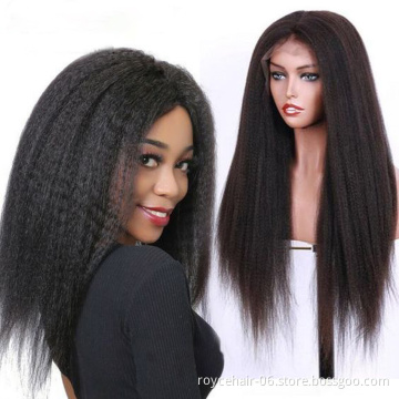 Cheap Yaki Hair Extensions Peruvian Virgin Human Hair Kinky Straight Curly Unprocessed 13x6 Transparent Lace Front Wig